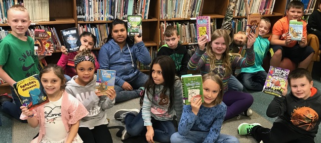 Kids Showing Library Books