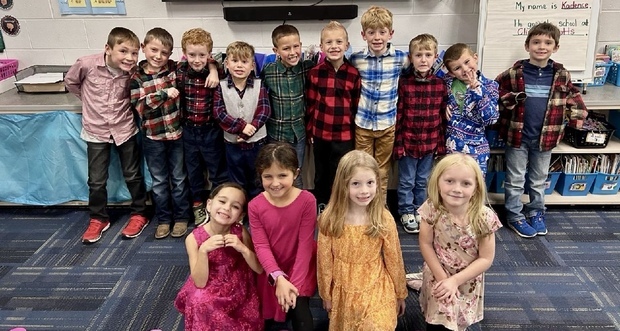 Elementary Panther smiles on dress to impress day